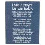 Dicksons Said A Prayer for You Navy Blue 4 x 3 Wood Decorative Tabletop Block Plaque