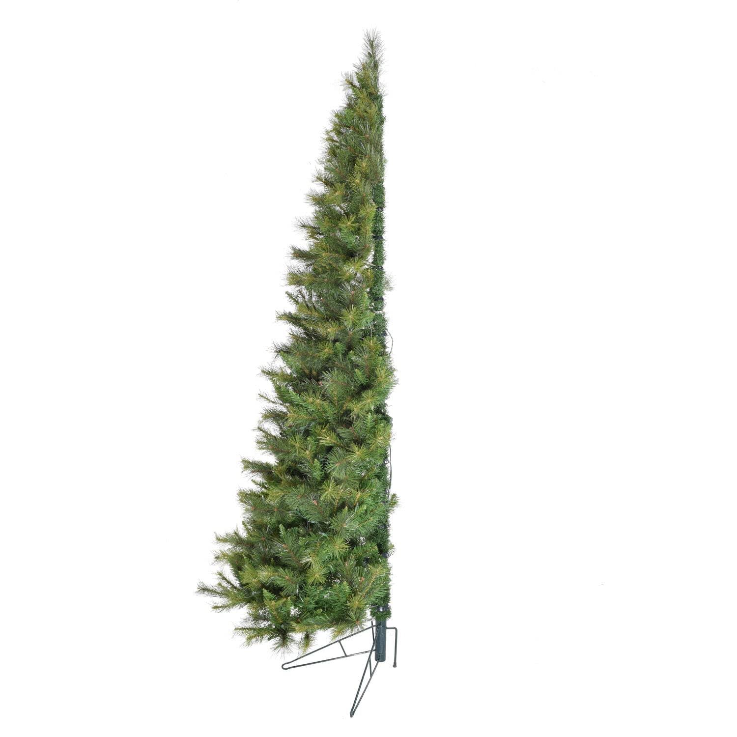 d274133dd7011d653aebfa03261e5f5dcd9c4e8f7f187b8dcb40aa6b117800cb.jpg Christmas Time 6.5 ft. Half Tree with Warm White LED Lighting, Green - Image 1