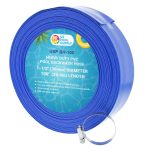 U.S. Pool Supply 1-1/2" x 100' Heavy Duty Blue PVC Swimming Pool Backwash Hose with Hose Clamp