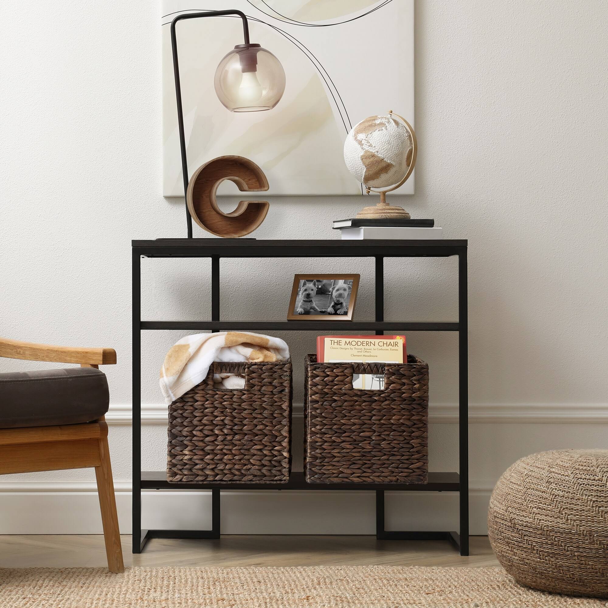 d2adb75d0f6c6c0b71d7da7ac8a2a4e88f6b81bcb59fa4f4c833faad451a3905.jpg Casafield 12 inch x 12 inch Water Hyacinth Storage Baskets, Espresso - Set of 4 Collapsible Cube Organizers, Woven Bins for Bathroom, Bedroom, Laundry - Image 1