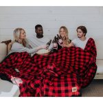 Big Blanket Co Original Stretch Blanket Red Plaid - 120x120 Inches