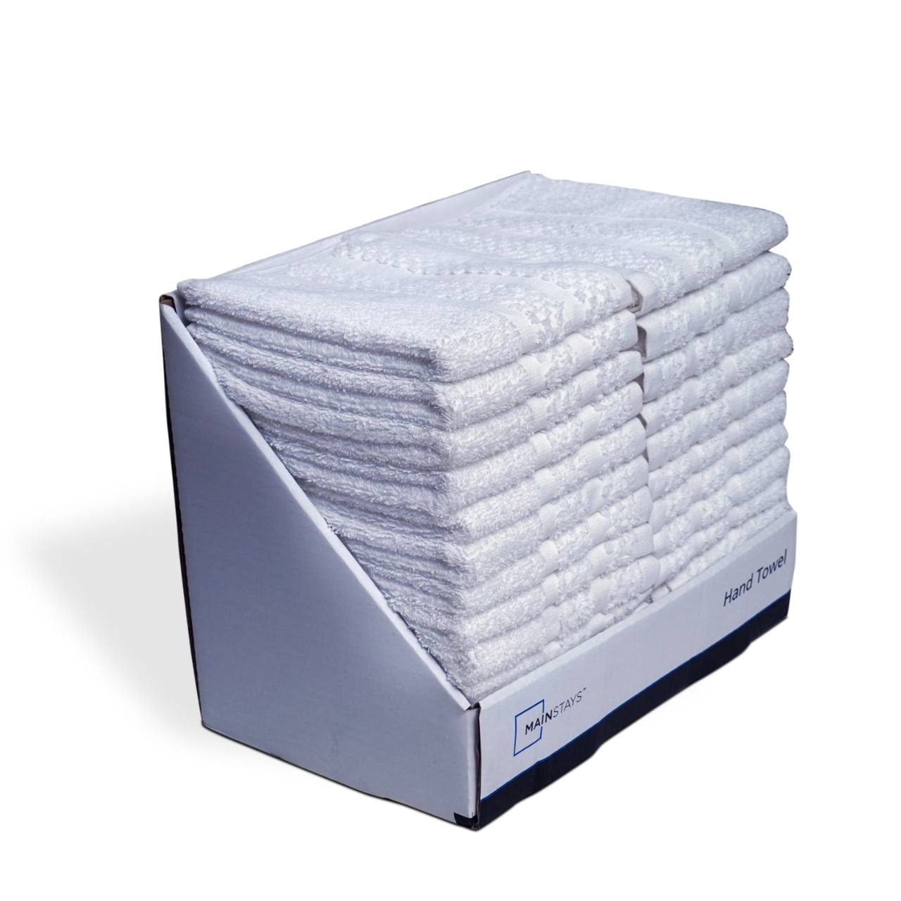d2d9a6e6444cef489fe73ddfa274cbc94bb9d47a52d03500293a718e61fc8edd.jpg Mainstays Value Hand Towel, Arctic White - Image 1