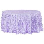 Lavender Petal Circle Taffeta Round Tablecloth Size: 120 in | Wedding | Event | Wholesale by CV Linens