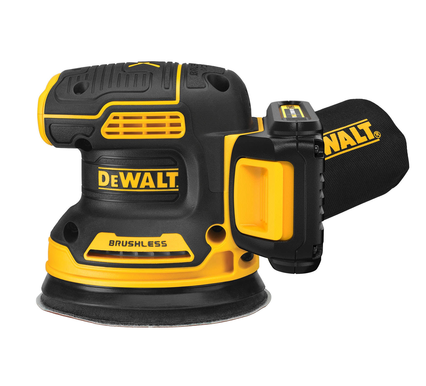 d3172a47efa17ec978ed03644e3015177b77a66dfaf07a48c7c61c83f5a358ef.jpg DeWalt 20-Volt Brushless Cordless Variable Speed Random Orbital Sander with Dust Management (Battery Included) Rubber | DCW210C1-Instock - Image 1