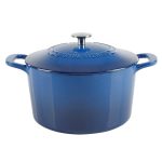 Martha Stewart 7 Quart Enameled Cast Iron Dutch Oven with Lid in Blue Ombre