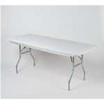 Kwik Covers 8' Rectangle Plastic Table Covers 30" x 96", Bundle of 5 (White)