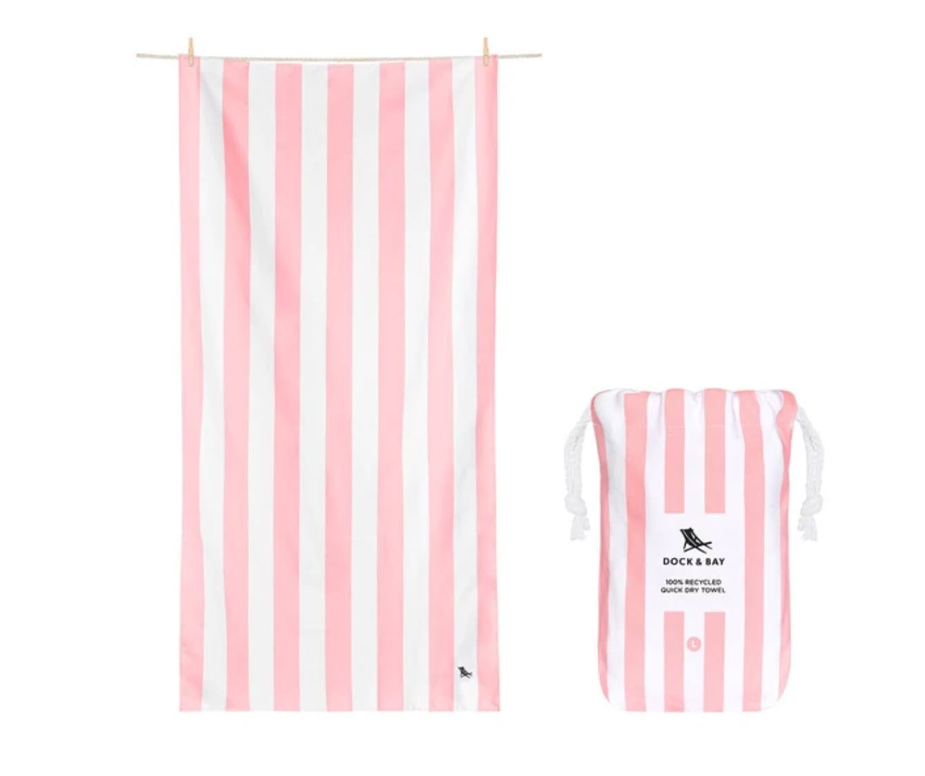 d36ce48ab6af1cf8583488daa76526da54593957e0dfd1564807a055475bc39a.jpg Dock & Bay Malibu Pink Cabana Quick Dry Towel - Image 1