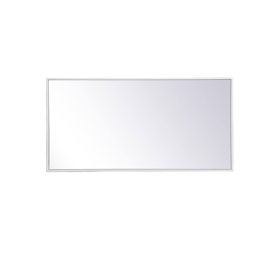 d372275606c6caab20aebdfbba83a55c5ab70438287608b5da7b2d8b3205c400.jpg Sabine Metal Rectangle Wall Mirror Finish: White, Size: 36" x 18" - Image 1