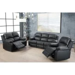 Ainehome Furniture 3 - Pieces Recliner Sectional Sofa Set, Reclining Living Room Sofa, Loveseat, Chair (Black, Living Room Set 3+2+1)