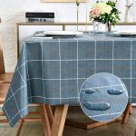 LOHASCASA Plastic Tablecloth Wipeable Small Square Vinyl Spillproof Oilcloth Party Tablecloths Farmhouse Luau Dining Tablecloth - Navy Blue Plaid