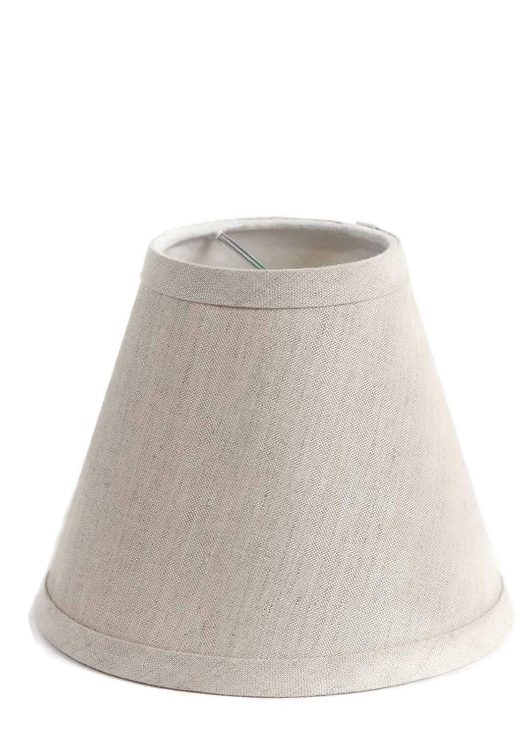d397b064a9e97ab7f970e922de76abe6430273d620e552998f7a5f2a36b79a56.jpg Urbanest Chandelier Pure Linen Shade, Oatmeal, 3" x 6" x 5", Clip On - Image 1