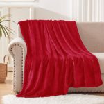 Exclusivo Mezcla Fleece Throw Blanket for Couch/Sofa/Bed,Plush Soft Blankets and Throws,Lightweight and Cozy-50 inch x 60 inch (Red), Size: 50 x 60