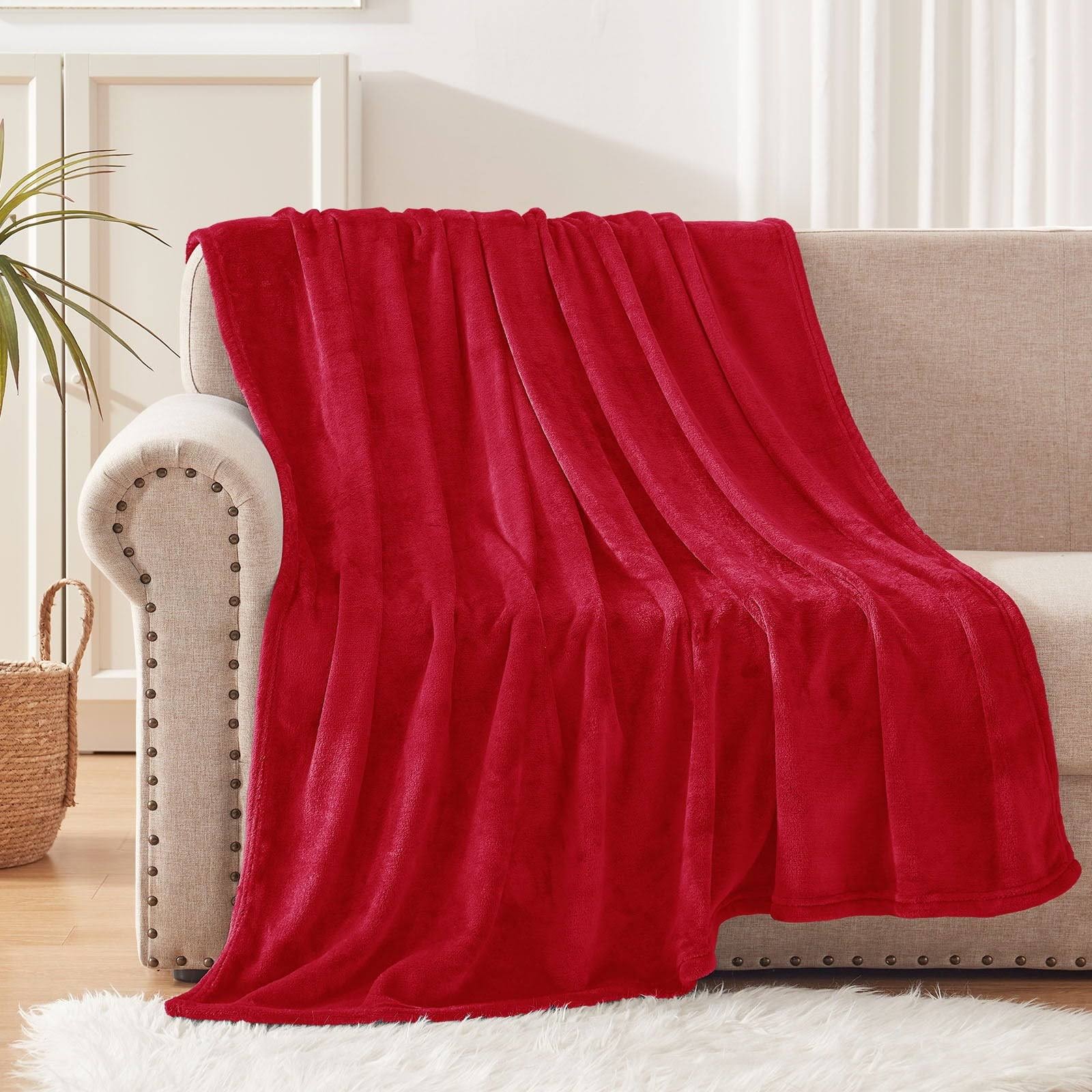 d3ae4ec19f1327ec73884b3a046c6928c540b24b9944590ceb611ee89a28e730.jpg Exclusivo Mezcla Fleece Throw Blanket for Couch/Sofa/Bed,Plush Soft Blankets and Throws,Lightweight and Cozy-50 inch x 60 inch (Red), Size: 50 x 60 - Image 1