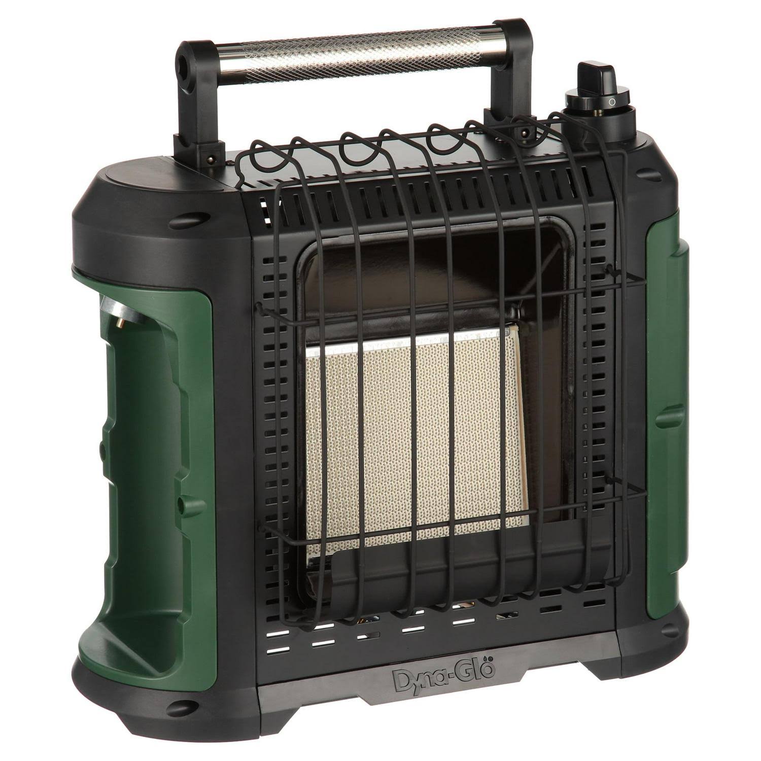 d3b4ba66bc28883ee9644cad7b5b395532c36e6a1e3f33856a01410c687e3c3a.jpg Dyna-Glo 10,000 BTU Grab N Go Portable Propane Heater - Green - Image 1