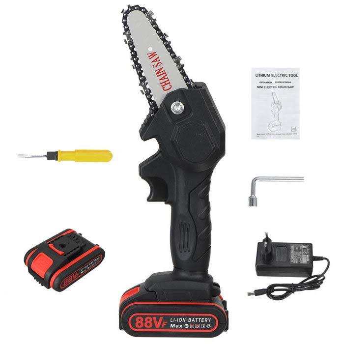 d407c618bec62e78099b8878f44122c90dfaea2b54e88e955acdad13550ae3ec.jpg New Huing Mini Cordless Chainsaw Kit, Upgraded 4" One-Hand Handheld Electric Portable Chainsaw, 21V Rechargeable Battery Operated - Image 1