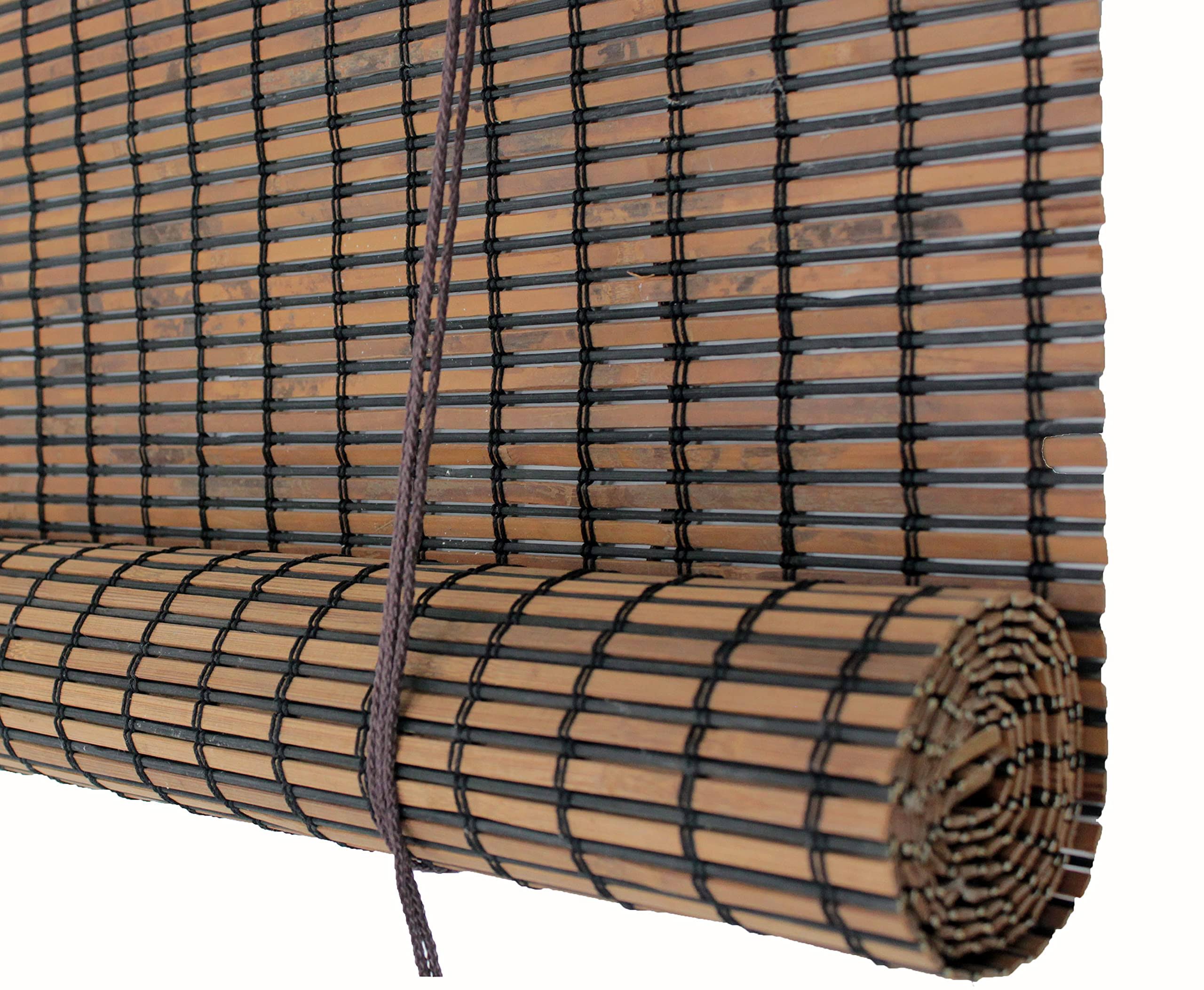 d4206addb4de5f1d7b81e838cc6aa7de363e8b9aee10e44d8d579a515fbcfa36.jpg Seta Direct, Bamboo Slat Roll Up Window Blind 42-Inch Wide by 72-Inch Long, Espresso Brown - Image 1
