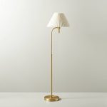 Pleated Shade Metal Floor Lamp Cream/Brass (Includes LED Light Bulb) - Hearth & Hand with Magnolia
