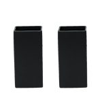 Serene Spaces Living Set of 2 Square Matte Black Ceramic Vase - Modern Black Square Vase Adds A Sleek Look to Any Space, Use for Home Dcor, Event