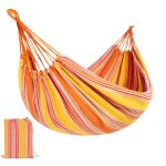 Best Choice Products 2-Person Brazilian-Style Cotton Double Hammock Bed w/ Portable Carrying Bag Sunset