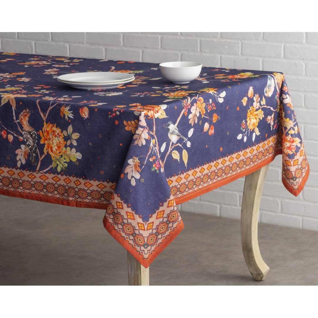 d44c5c44525cca55863ad79e1a51e9095eb3c82ae71b4b83670352ac707b5280.jpg Floral 100% Cotton Tablecloth Maison d' Hermine Size: 120" x 60" - Image 1