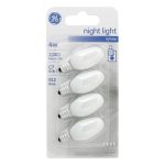 GE Nightlight Incandescent Light Bulb, White, 4W - 4 pack