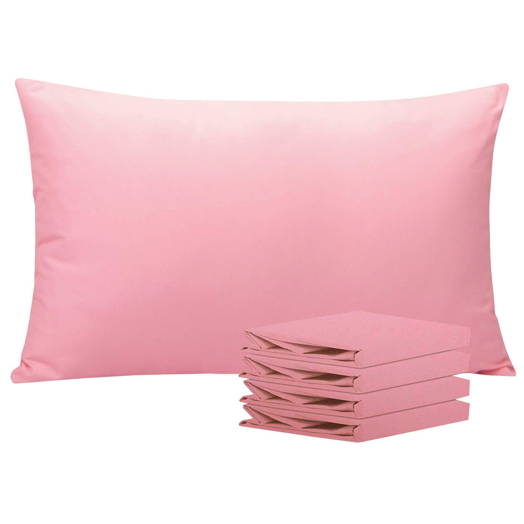 d4616c0a3bba985729a3fb2f3c5be96abd3c0b22c3a87fe98566d82d89b52f9b.jpg Ntbay Queen Pillowcase Set - 4 Pack Brushed Microfiber 20x30 Pillowcases - Soft, Wrinkle-Free, Fade-Resistant, Stain-Resistant, Pink Pillowcases - Image 1