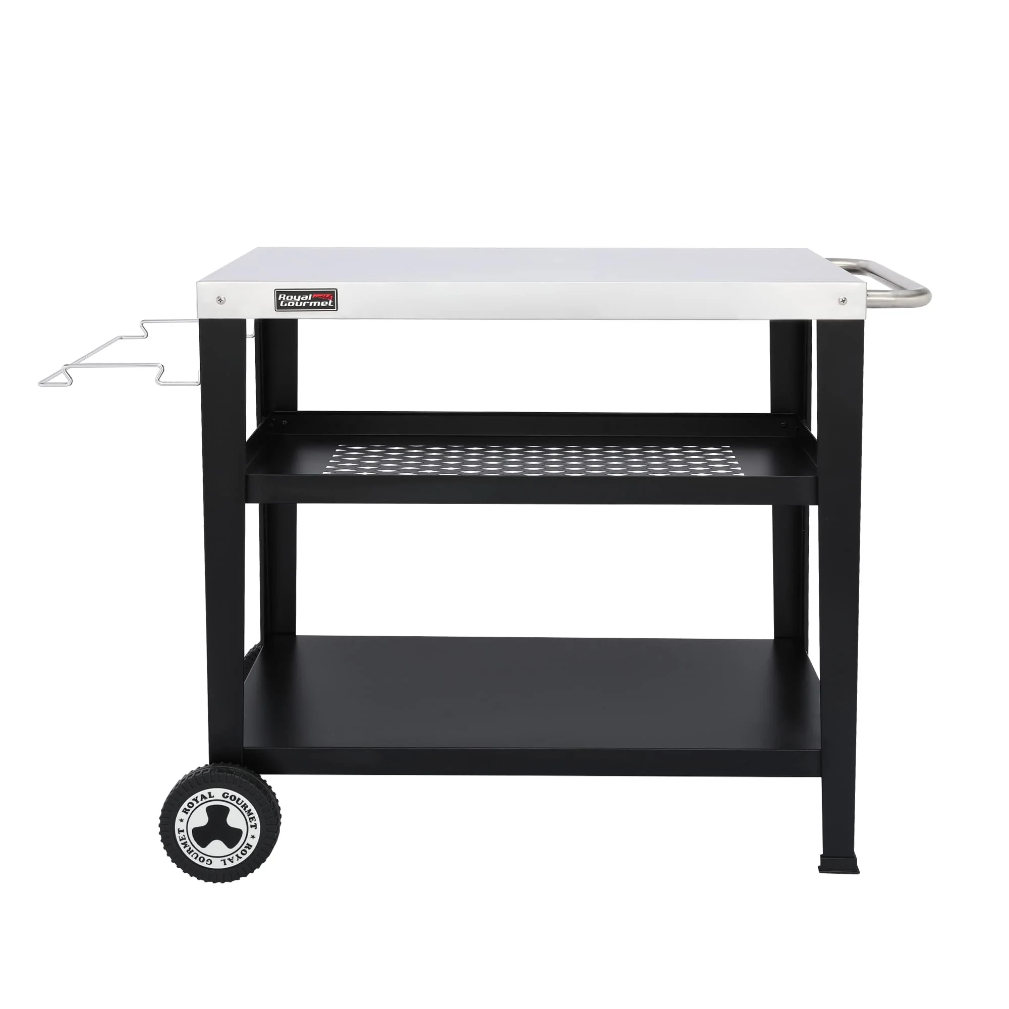d4833fdf2e4b83a596eef3af5bb449e5724b864806b5b5dde57180d5b55d5847.webp Royal Gourmet Rolling Dining Table with Trash Bag Holder - Image 1