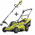 Ryobi RYAC1604X 16 in. 13 Amp Corded Electric Walk Behind Push Mower and 10 Amp String Trimmer