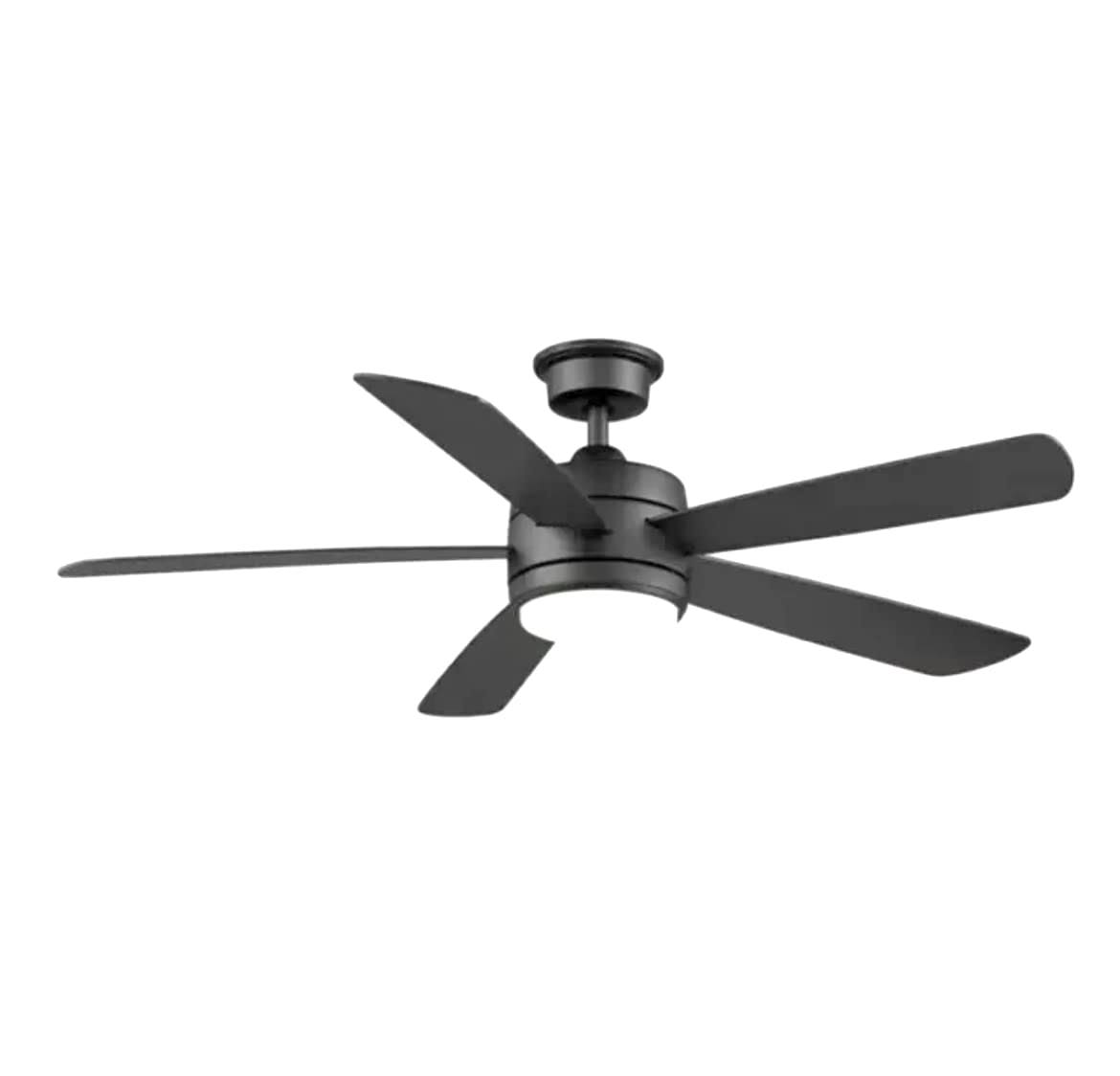 d4b1219cfa9831f6b09836a127f645ecddc99616e493d1fc0521ad47c3e6d140.jpg Hampton Bay Averly 52 in. Integrated LED Matte Black Ceiling Fan with Light and Remote Control with Color Changing Technology - Image 1