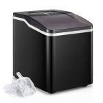 Ice Maker Machine Countertop 2 Ice Sizes, 28 lbs in 24 Hrs, Self-Clean, 9 Cubes Ready in 5 Mins, Portable Ice Maker 2 L, LCD Display (Black)