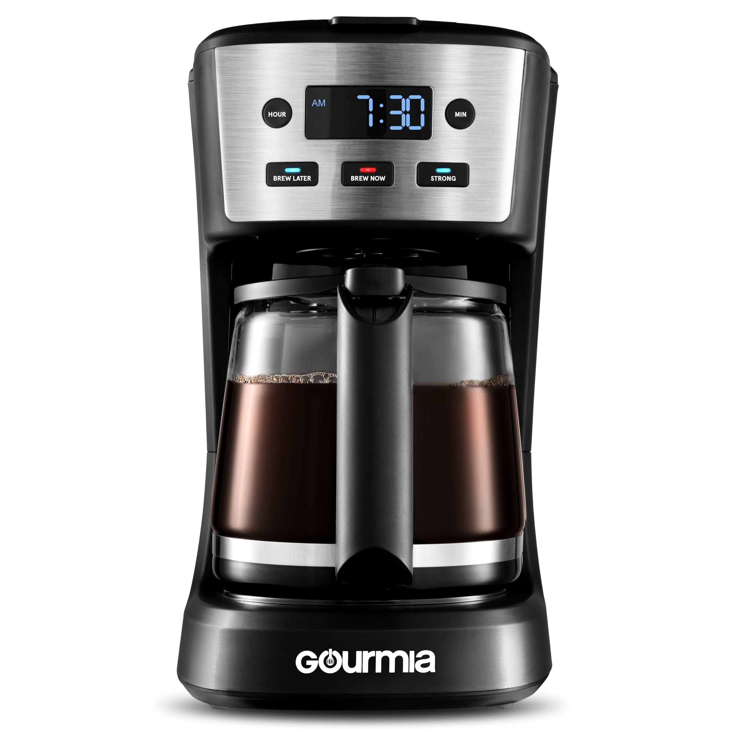 d4c774d8ccf3fe8cc5bffd59efd9d2c0bc413bec2dfd048c8cbd3237c8ea25bb.jpg Gourmia 12-Cup Digital, Programmable Drip Coffee Machine - Image 1