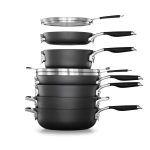 Calphalon Select Space-Saving Hard-Anodized Nonstick 9-Piece Cookware Set Gray