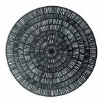 Mainstays Zayne Pressed Vinyl Round Table Placemat - Matte Black - 15.8 in