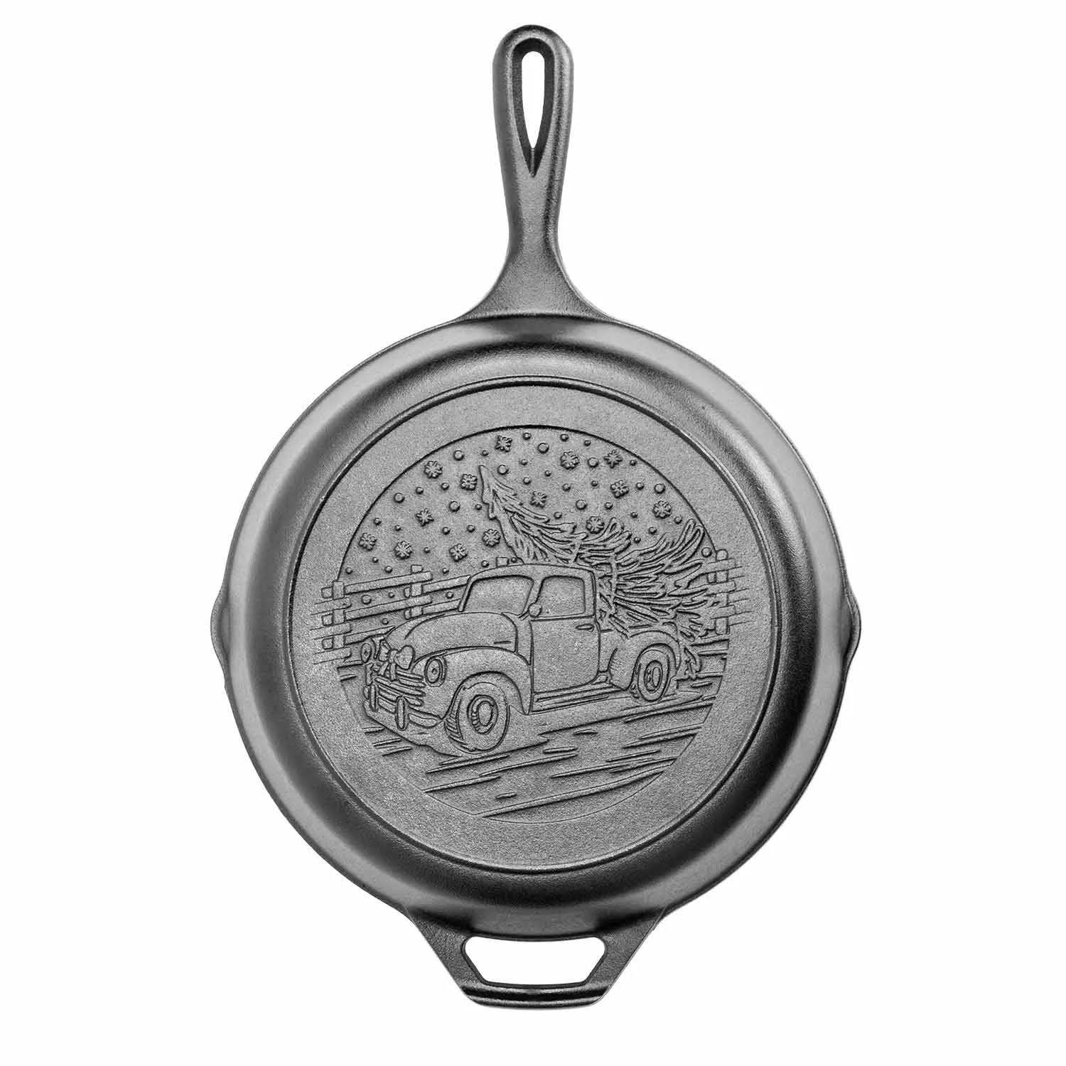 d503959e7e4f6362aaa22e34c90aa00353c28c3685cf734d65d5d80a5a3add99.jpg Lodge Cast Iron Holiday Truck Skillet - 10.25 in - Image 1