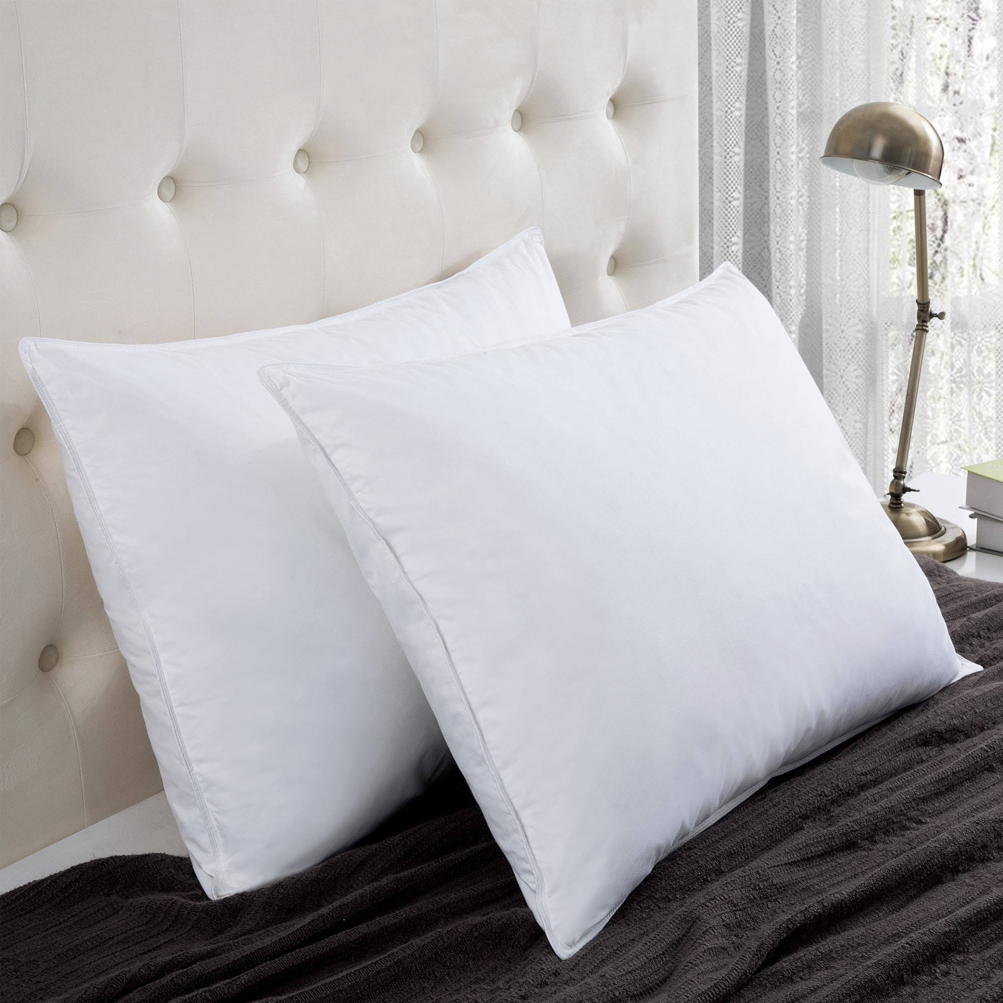 d51ffbb6fa2d554eb8b90df2739171b8ef289888f31c19157ddfa776078b5f4c.jpg Puredown White Goose Feather and Down Standard Bed Pillows (Set of 2) - Image 1