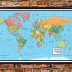 24x36 World Wall Map by Smithsonian Journeys - Blue Ocean Edition (24x36 Laminated)