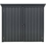 Hanover Galvanized Steel Trash Storage Shed, Dark Gray