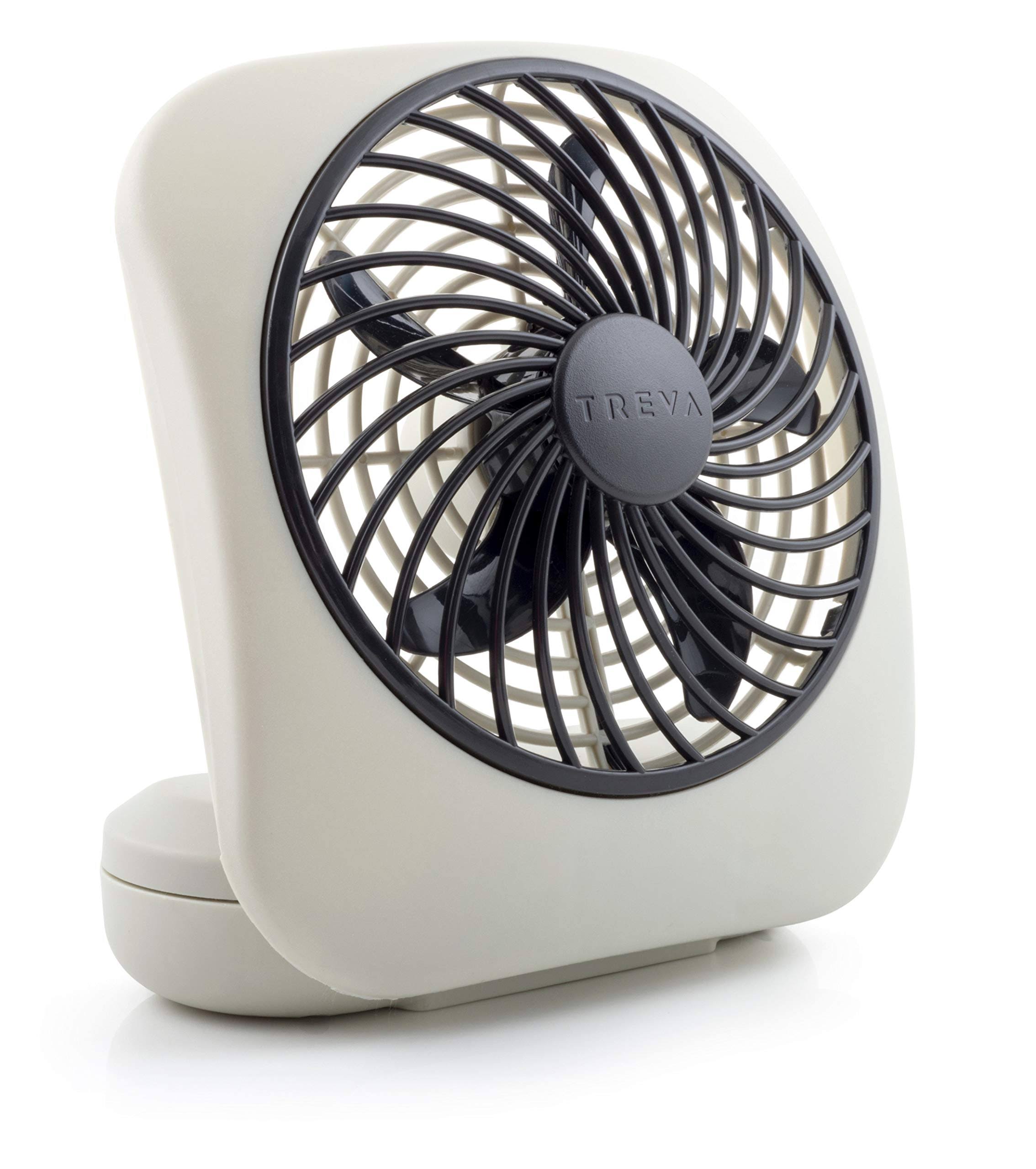 d552bdbeff0ab9aa05f4522fbc384d23d989fd2a00bc3987ce82702ba59fadb6.jpg O2 Cool 5" Battery Operated Portable Fan - Grey - Image 1