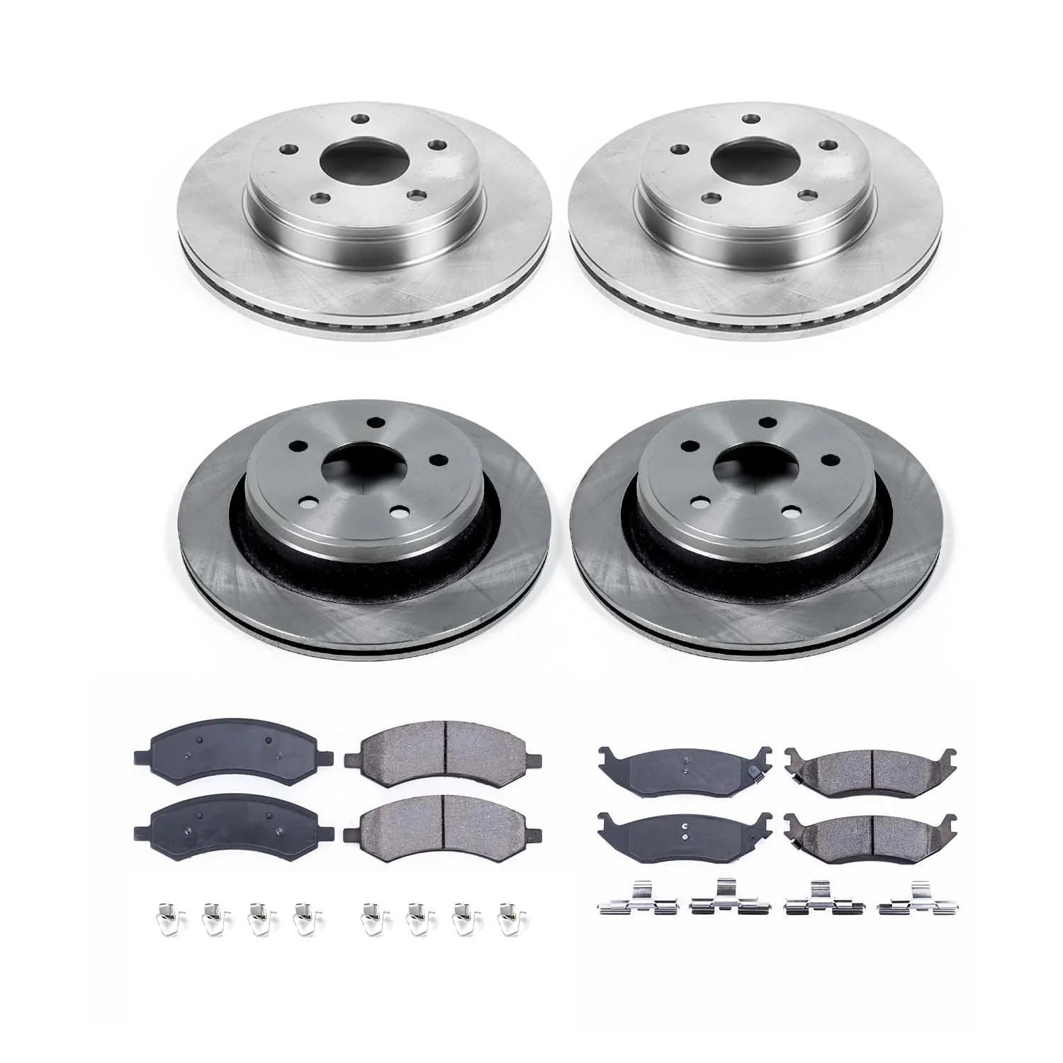 d552c225f1412d5a86376f6575c4d5ed649c0184430e2f9d3d11d6b0bed9eb2e.webp Ultimate Brakes Front and Rear Semi - Metallic Brake Pad and Rotor Kit with Hardware WM81489 - Image 1