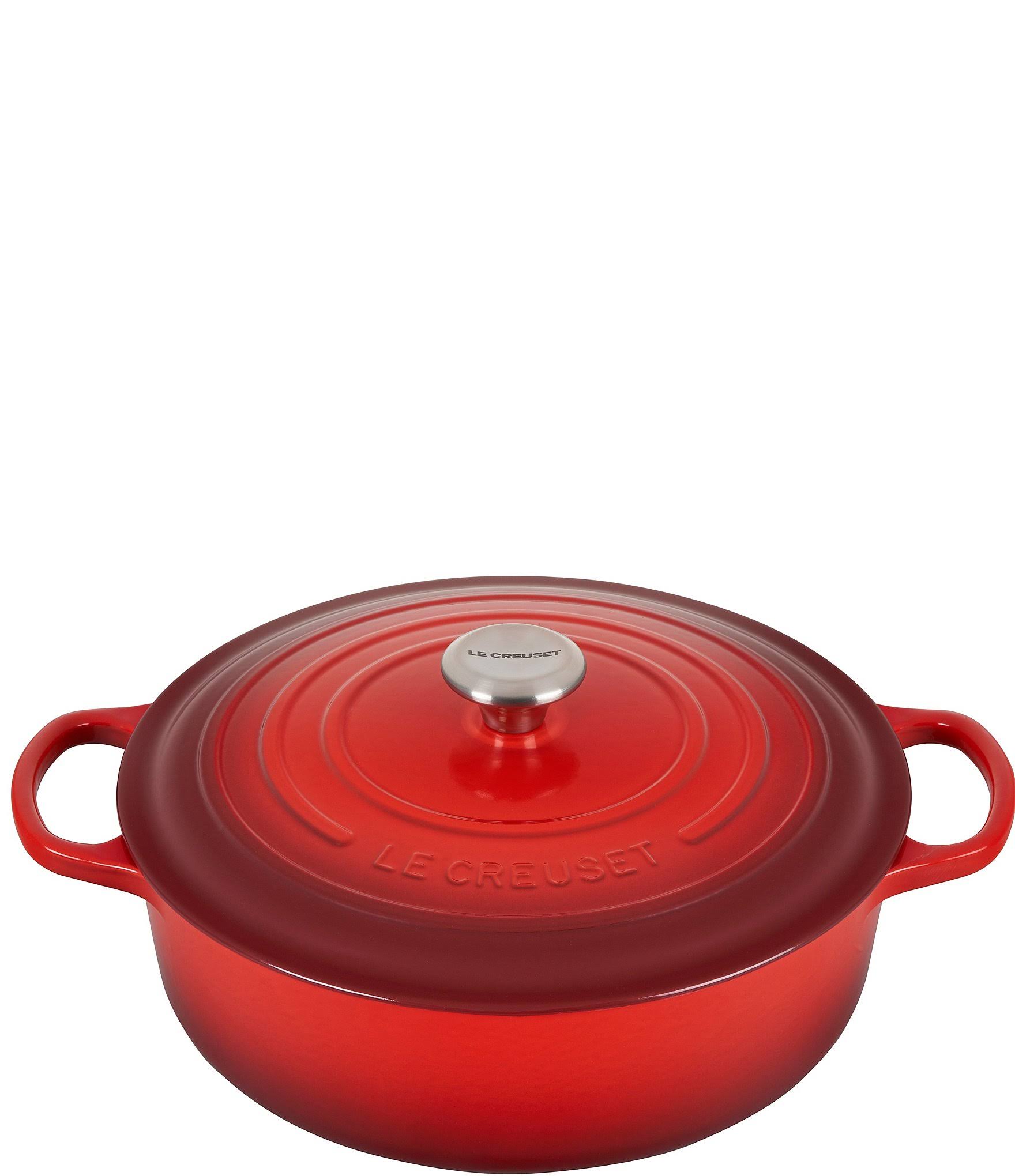 d58fd53d7c47d952cc7a084ba0b408913a85e11e4fc9fbf9d61a9745886fa430.jpg Le Creuset 6.75 qt Round Wide Dutch Oven - Cerise - Image 1