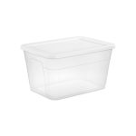 56qt Clear Storage Box with Lid White - Room Essentials