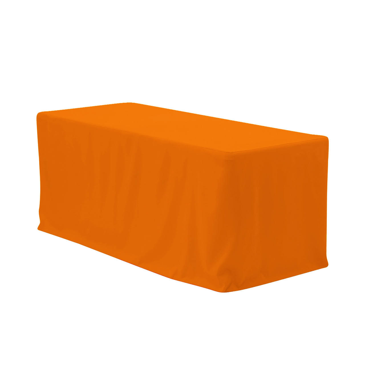 d5aa47f2ae1f7017ffd9345d7b98e057aa6befc97bce9e6aa70a2771c5bc7c40.jpg 6 ft Fitted Polyester Tablecloth Rectangular Orange - Image 1