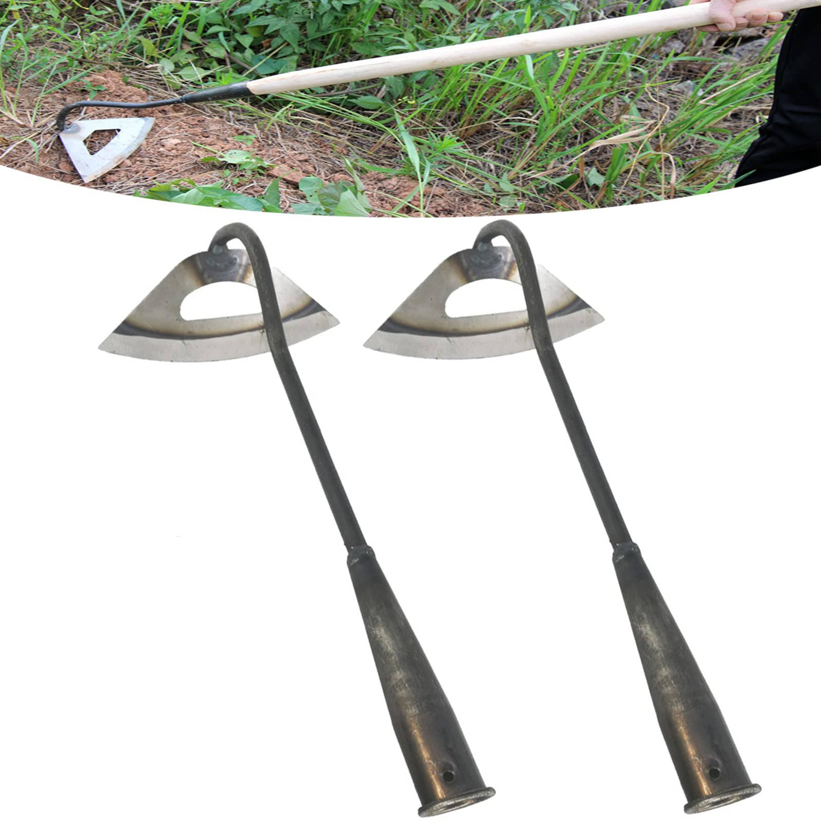 d5aa4b717d6c8418704d91b5ef5a914c33521d0dd195e3577a4c51ad64b5fefa.jpg FmnyYaid Garden Hoe All-Steel Hardened Hollow Hoe, Sharp Durable Garden Weeding Tools, Garden Edger Weeder Portable Household Vegetable Garden - Image 1