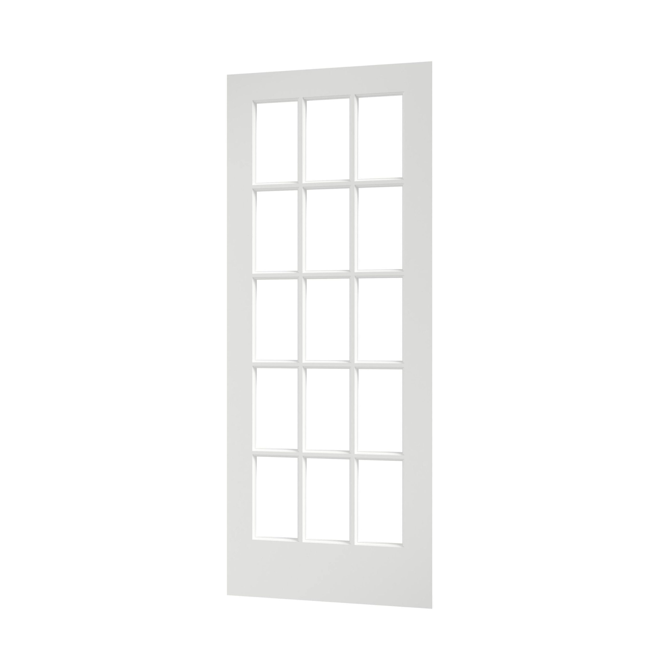 d5bdc6b5b529e0736c160d4b71ec5a5f6dcb5cab4a879b2a65d9bbd033a4c36f.jpg EightDoors 80" x 30" 15-Lite French Clear Glass White Prefinished Solid Wood Core Door - Image 1