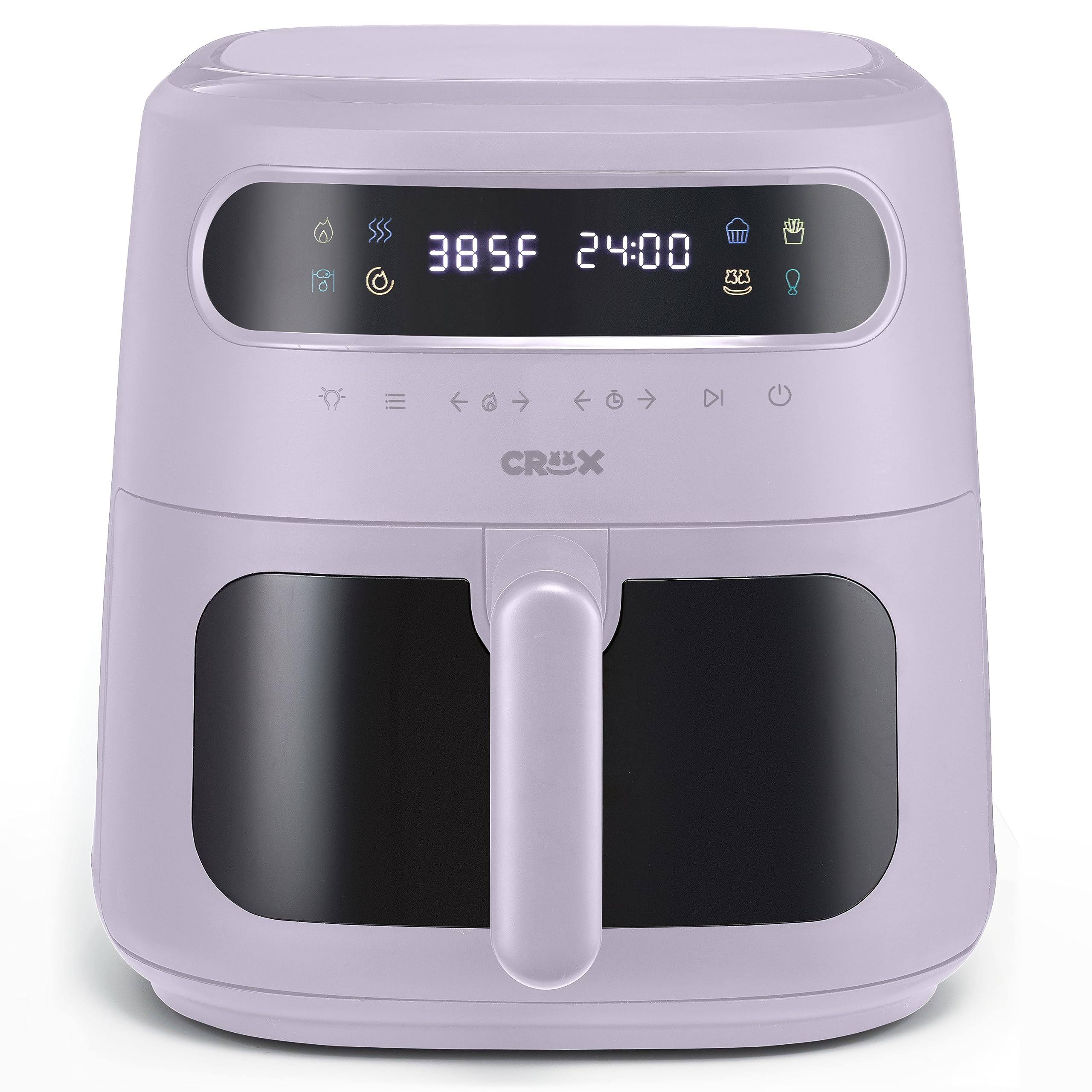 d5bf751a0bdd30187a369e86df5c4d72a83b2d042340aae17e5ef49886b3c1f2.jpg Crux - 8-Qt. Digital Air Fryer Kit with TurboCrisp - Limited Edition Lavender - Image 1