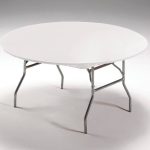 Creative Converting Round Stay Put Plastic Table Cover, 60-Inch, White