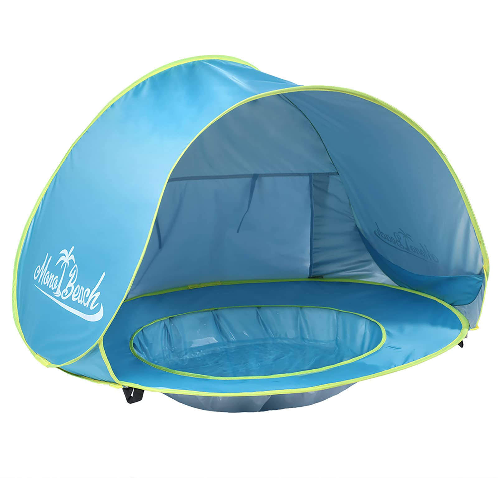 d5e0175a2fd0bb64bda26ea0ba7226c170b9a7a6bd14a13e80da998ac7dc382e.jpg Monobeach Baby Beach Tent Pop Up Portable Shade Pool UV Protection Sun Shelter for Infant - Image 1