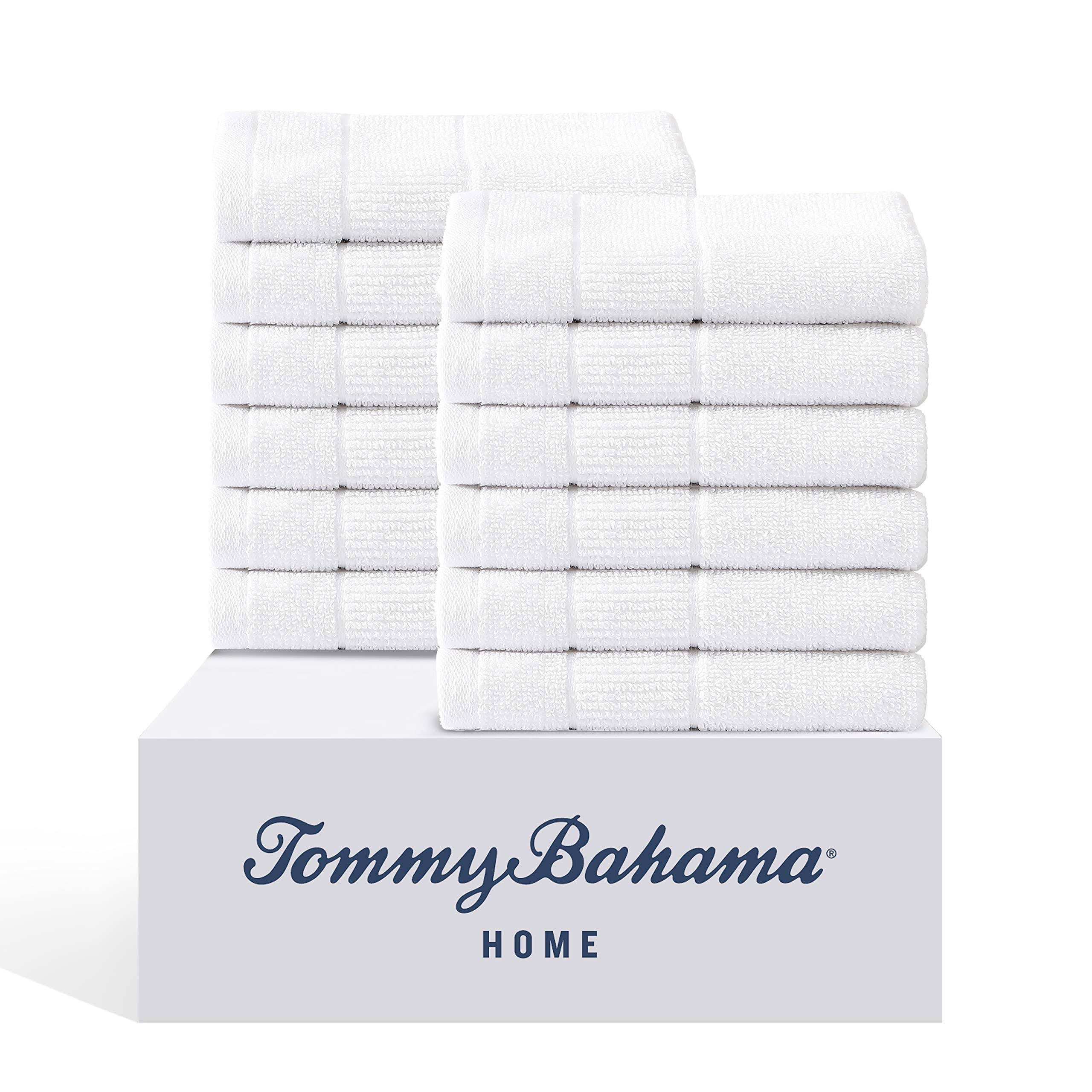 d5ef6ffac3a7f26207e5e9567eb5da4a7bd859929f13ac0575a0e80dd073c89d.jpg Tommy Bahama Island Retreat 12-Piece White Cotton Wash Towel Set - Image 1