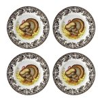 Spode Woodland Turkey Salad Plates - Set of 4, Brown