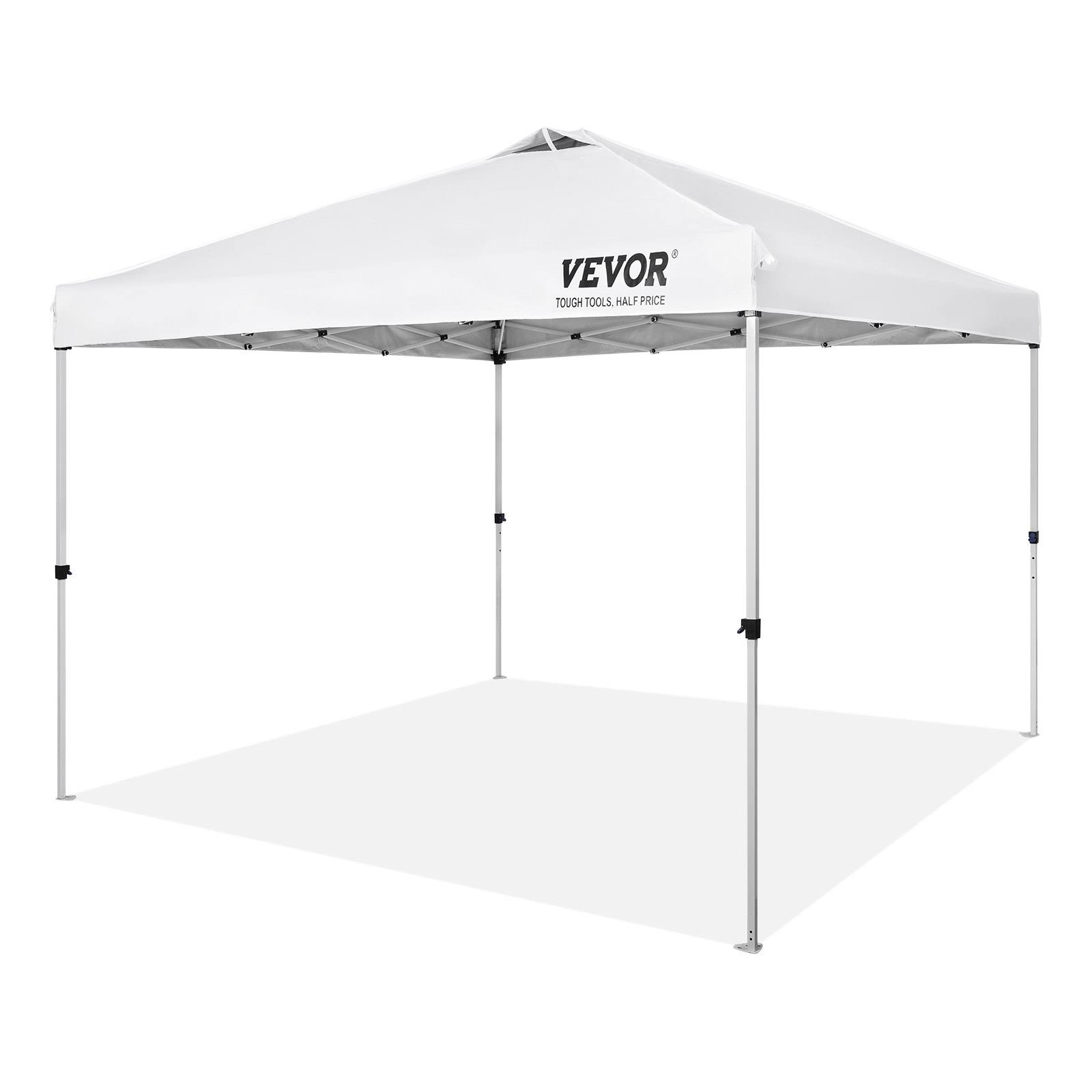 d60b6ccbc29ff5b686bd3e784eb83883ec2535aa8f68d1cbf85d176c0df0e928.jpg VEVOR Pop Up Canopy Tent, 10 x 10 ft, 250 D PU Silver Coated Tarp, with Portable Roller Bag and 4 Sandbags, Waterproof and Sun Shelter Gazebo for - Image 1